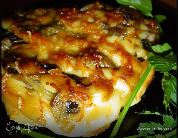 Куриные отбивные с грибами и овощами (в духовке) - рецепт с фото