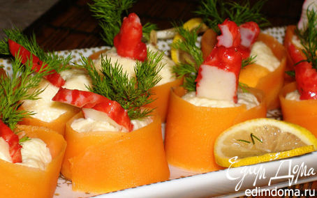 Рецепт Роллы из моркови с креветками