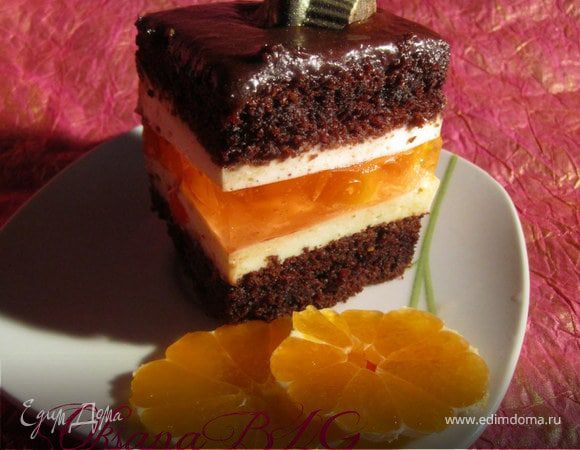 Шоколадный торт с желейной прослойкой
