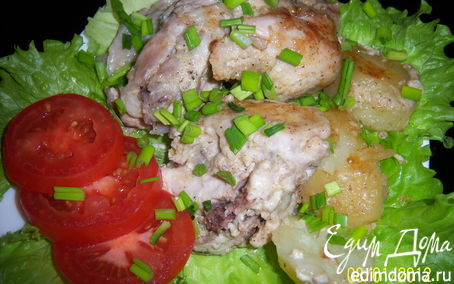 Рецепт Курица запечённая с картошкой