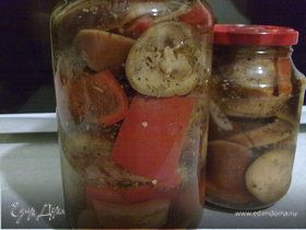 Баклажаны и перцы в ароматном маринаде