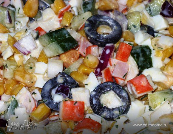 Салат с жареными крабовыми палочками — 5 рецептов