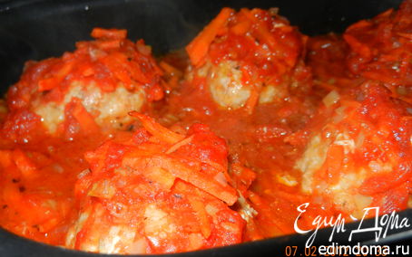Рецепт Рыбно-пшённые тефтели в томатном соусе в аэрогриле