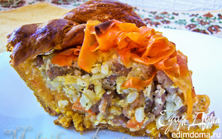 Рецепт Пирог с морковью и мясом