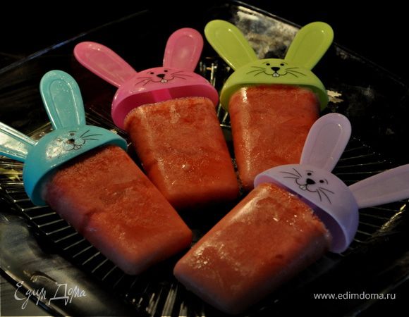 Фруктовый лед-Strawberry Orange Popsicles