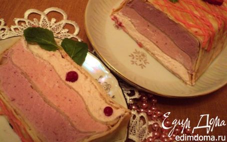 Рецепт Блинный террин с ягодно-сливочным суфле