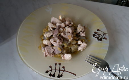 Рецепт Чечевица с баклажаном и чили перцем, мясо птицы с имбирем