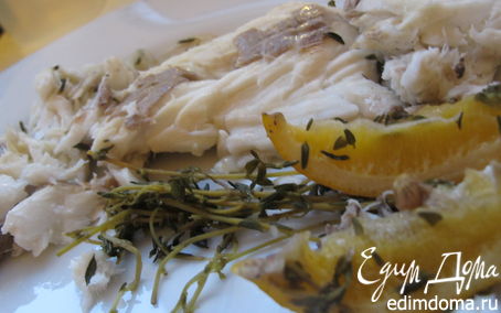 Рецепт Сибас в панцире из соли с лимоном, чесноком и чабрецом
