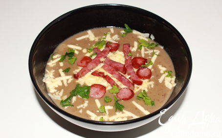 Рецепт Сливочный грибной крем-суп с копчёностями