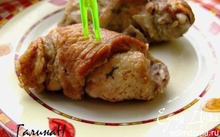 Рецепт Мясные ароматные мини-рулетики с начинкой