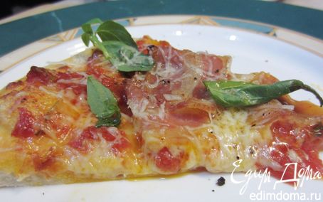 Рецепт Пицца с беконом и базиликом