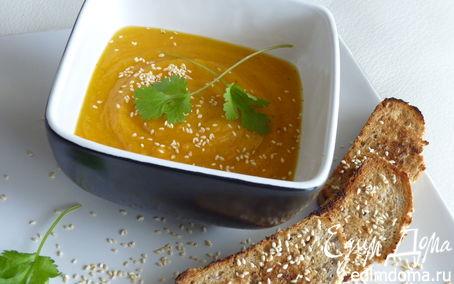 Рецепт Суп из тыквы, кунжута и имбиря