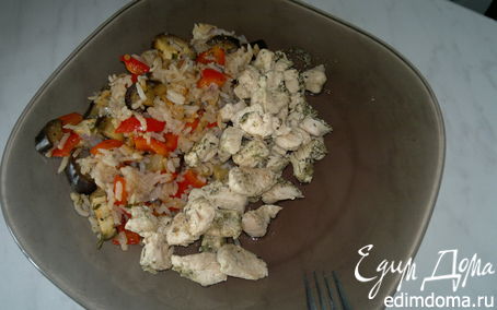 Рецепт Рис с весенними овощами и куриная грудка в травах