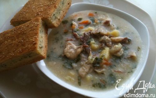 Рецепт Суп с бараниной и сыром сулугуни и пирог к нему