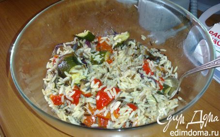 Рецепт Салат из смеси риса с печеными овощами
