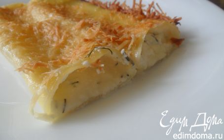 Рецепт Каннелони с двумя видами сыра