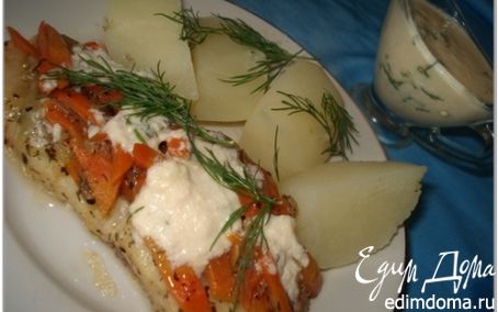 Рецепт Морской язык с сырным соусом