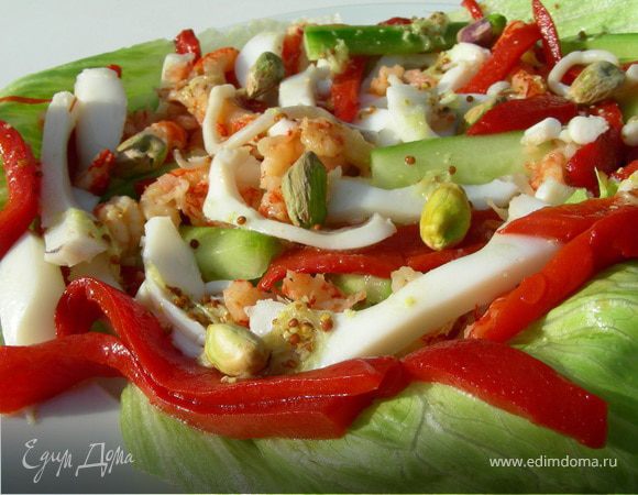 Рецепты вкусных салатов с морепродуктами: 43 рецепта