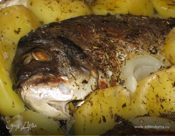 Рыба, запечённая с картошкой в духовке