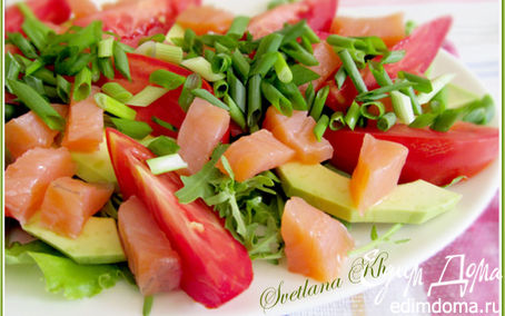 Рецепт Салат с семгой и авокадо