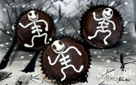 Рецепт Ванильные кексы с повидлом и шоколадом Halloween