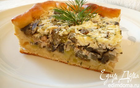 Рецепт Пирог с баклажанами и копченой куриной грудкой