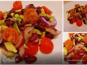 Салат с красной фасолью и авокадо