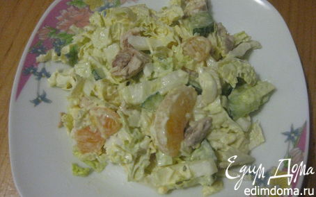 Рецепт Легкий салат с пекинской капустой и курочкой