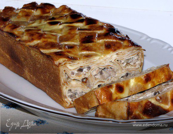 Блинный пирог с курицей и грибами - рецепт приготовления с фото от пластиковыеокнавтольятти.рф