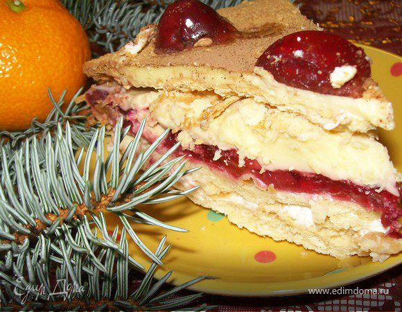 торт "Наполеоновская фантазия" с вишней-желе и нежным суфле