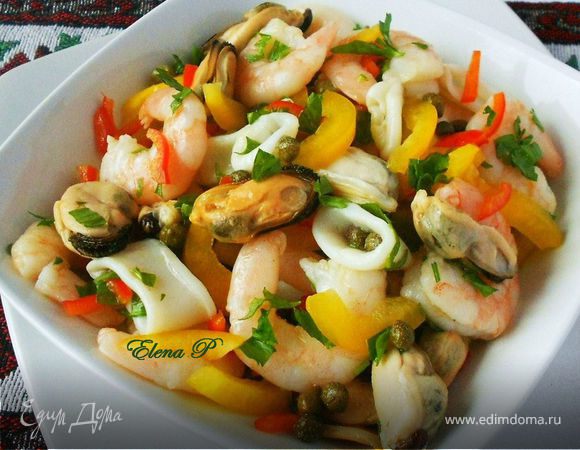 Салат с морепродуктами – рецептов с фото, готовим Салат с морепродуктами пошагово, ингредиенты