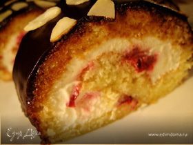 Рулет вишнево-ромовый с творожным сыром «Дехин»