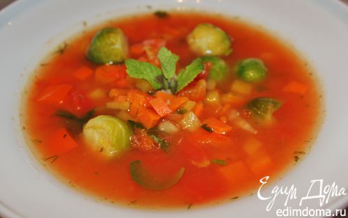 Рецепт Томатный суп с брюссельской капустой и репой