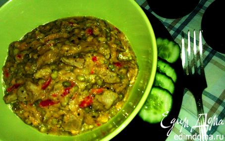 Рецепт Сочная шейка с машем, красным перцем и базиликом в нежном соусе