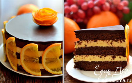 Рецепт Шоколадно-апельсиновый торт "Зима, до встречи!"