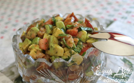 Рецепт салат с семгой и авокадо