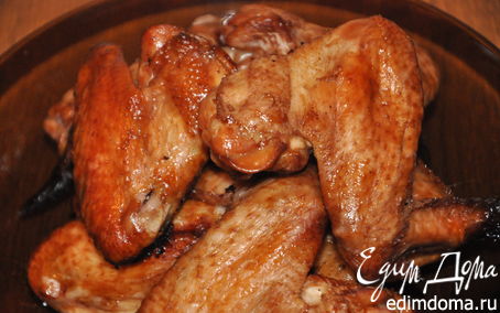 Рецепт Куриные крылышки в маринаде из соевого соуса, чеснока и меда