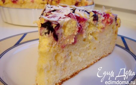 Рецепт Сливочный пирог с творожной заливкой и ягодами