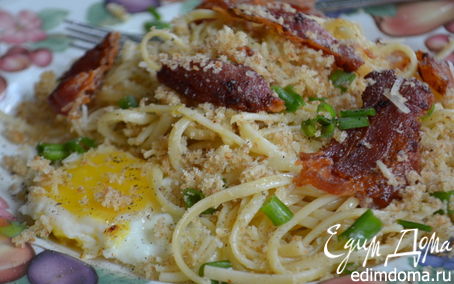 Рецепт Спагетти с беконом и яйцом