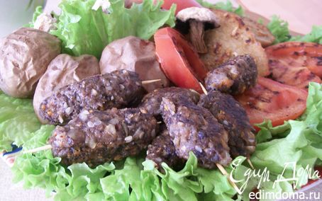 Рецепт Мини-кебабы из шампиньонов с овощами
