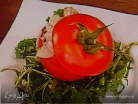 Помидоры, фаршированные крабовым салатом