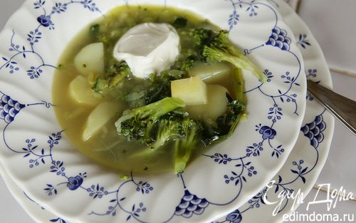 Рецепт Весенний зеленый суп со спаржей и брокколи
