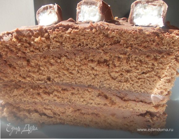 Шоколадный торт со сливками домашнего приготовления
