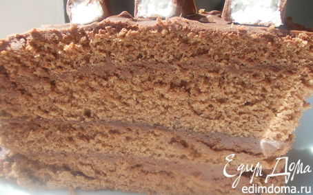 Рецепт Шоколадный торт со сливками домашнего приготовления