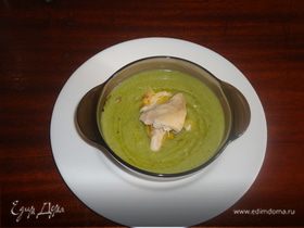 Суп-пюре из зеленого горошка и кукурузы