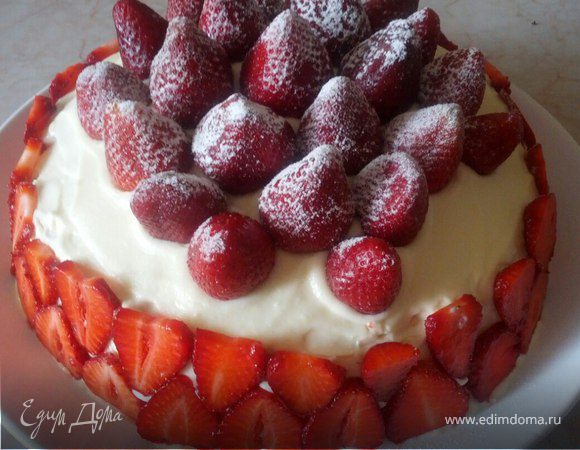 Творожно-клубничный блинный торт - пошаговый рецепт с фото