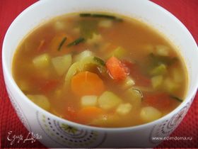 Легкий суп из летних овощей с рисом