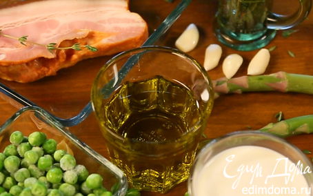 Рецепт Паста орекьетте с зеленым горошком, спаржей и грудинкой