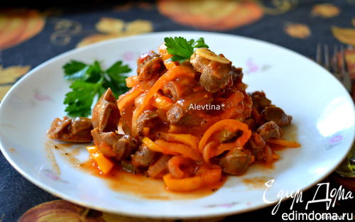 Рецепт Гуляш из куриных желудков