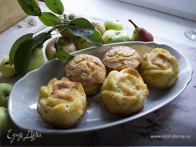 Кексы с яблоком и грушей